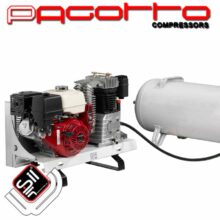 Kolbenkompressor mit Benzinmotor für Einsätze ohne Stromanschluss mit externen Drucklufttank