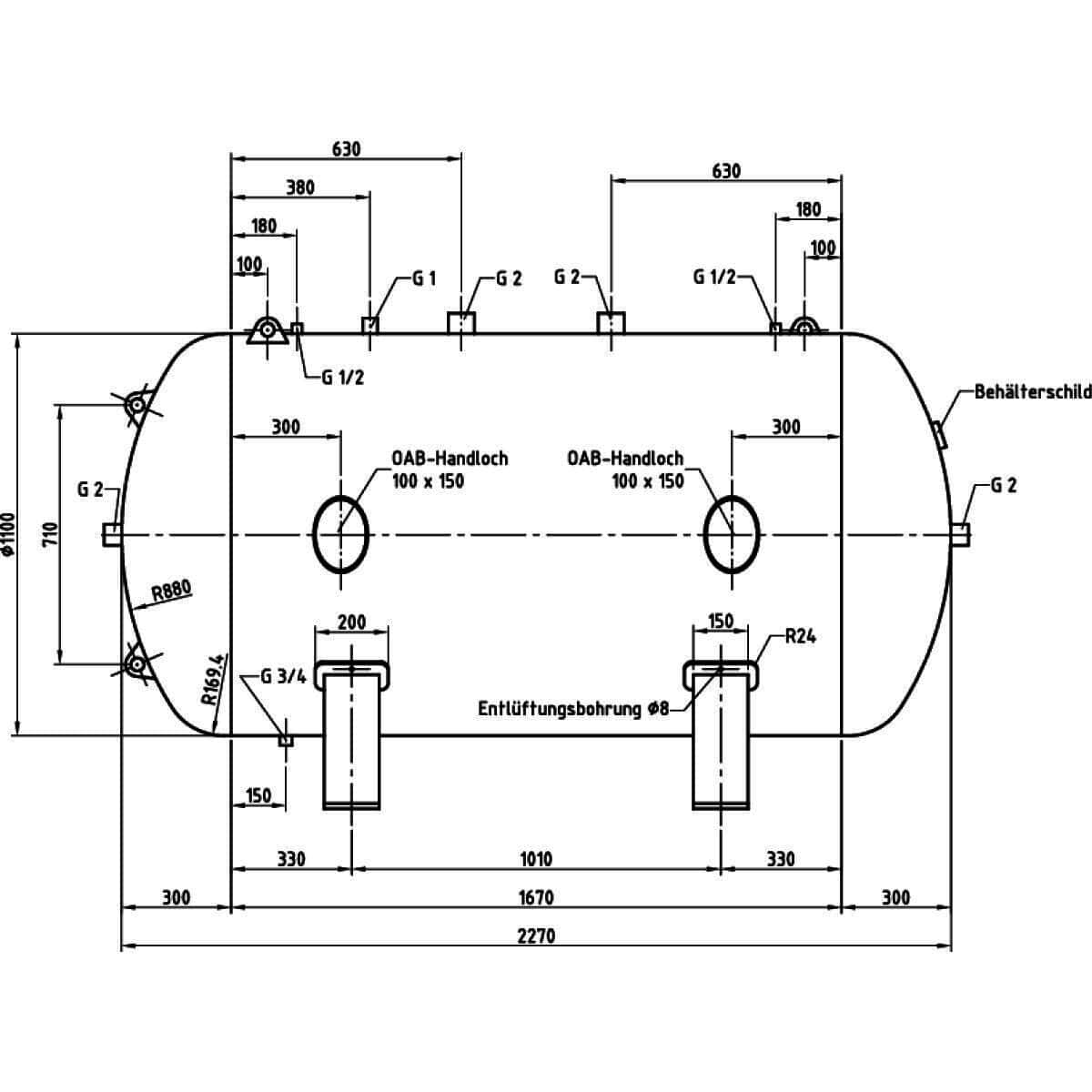 Druckluftbehälter Aircraft DB VZ 2000/16 H – Bild 2